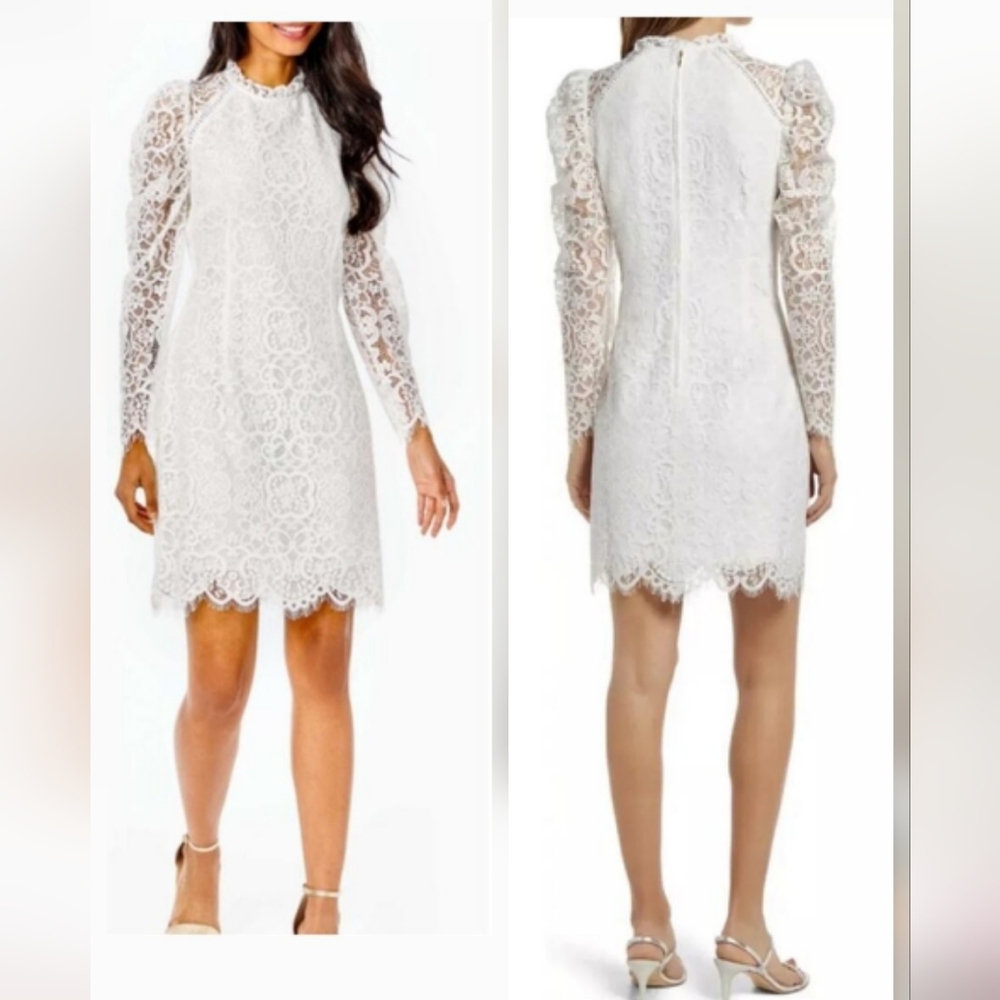 NWT LILLY PULITZER AVERI WHITE LACE SHEER LONG SLEEVE BRIDAL BOHO CHIC SIZE 6